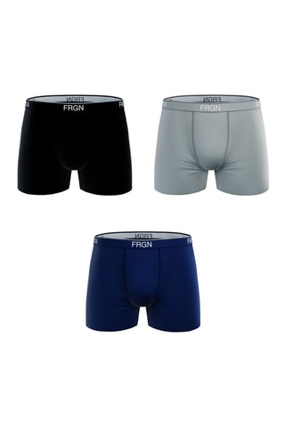 3 Boxers - Zwart, Grijs en Marineblauw