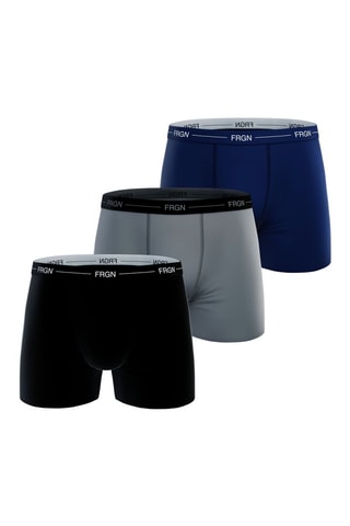 3 Boxers - Zwart, Marineblauw en Grijs