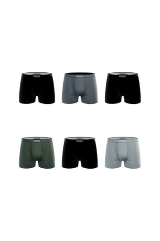 6 boxers Line - Kaki en Lichtgrijs