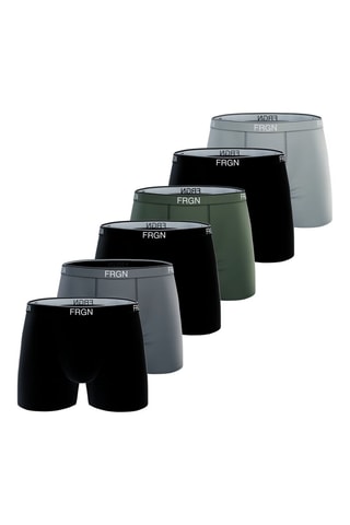 6 boxers Line - Kaki en Lichtgrijs