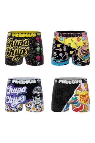4 boxers Chupa Chups - geel, zwart en paars