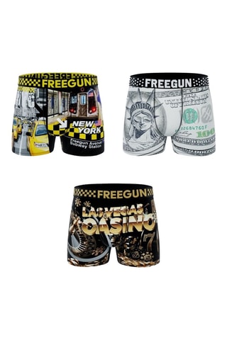 3 boxers American Vibes - zwart, wit en geel