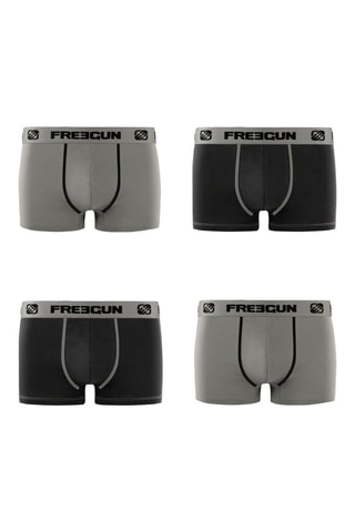 4 Boxers - Grijs en Zwart