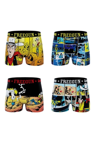 4 boxers Lucky Luke - geel, zwart en hemelsblauw
