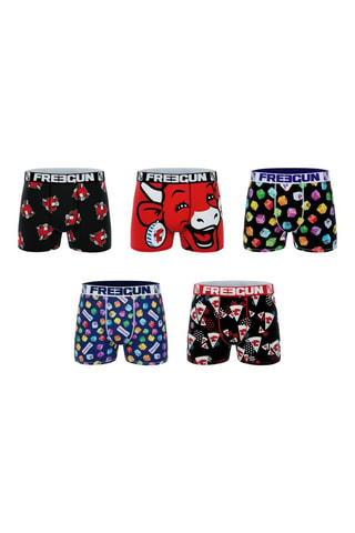 5 boxers La Vache qui rit - Rouge et bleu foncé