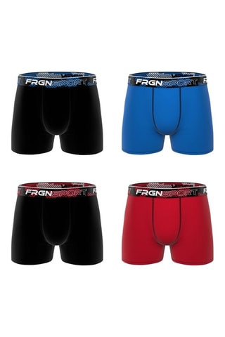 4 boxers Dynamic Tom - zwart, kobaltblauw en rood