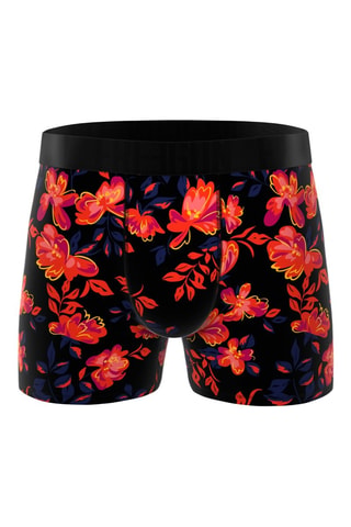 3 boxers Flowers - Noir, kaki et rouge