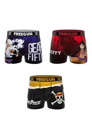 3 boxers Luffy One Piece - Violet et noir