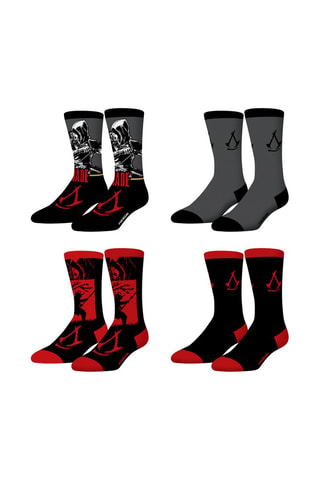 4 paar sokken Assassin'S Creed - Zwart en Rood