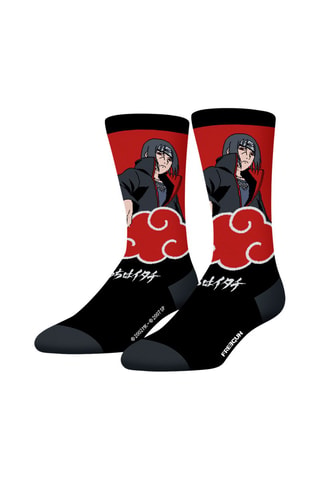 4 Paar Sokken Naruto Shippuden Zwart en Rood