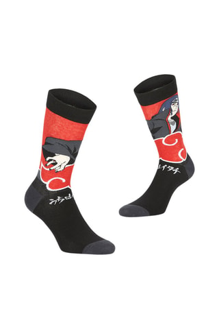 4 Paar Sokken Naruto Shippuden Zwart en Rood