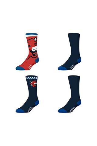 4 Paar Sokken La Vache Qui Rit - Blauw en Rood