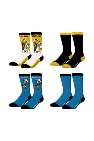 4 Paar Sokken Lucky Luke - Blauw en Zwart