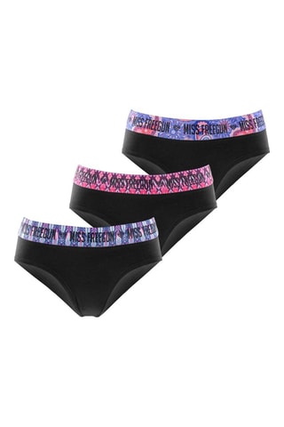 3 Slips Ethnik - zwart, roze en paars