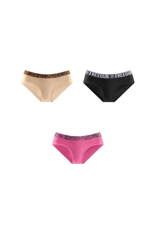 3 Slips Bestial - Zwart, roze en beige