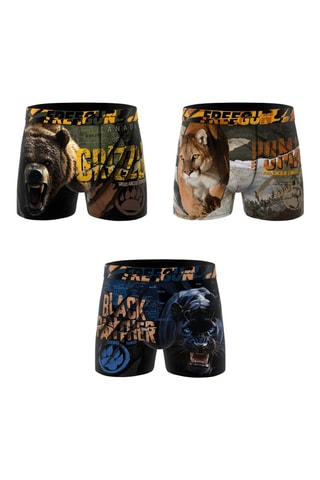 3 boxers Wild Animals - Noir