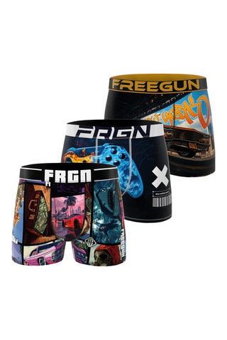 3 boxers Gaming - Noir