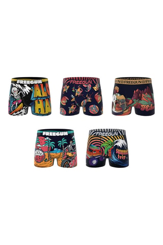 5 boxers Retro Summer - Noir