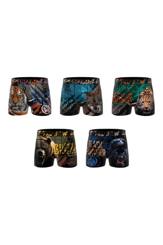 5 boxers Wild Animals - Noir