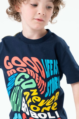 T-shirt  - Marineblauw