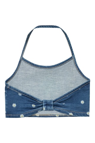 Mouwloze Top - Wit en blauw