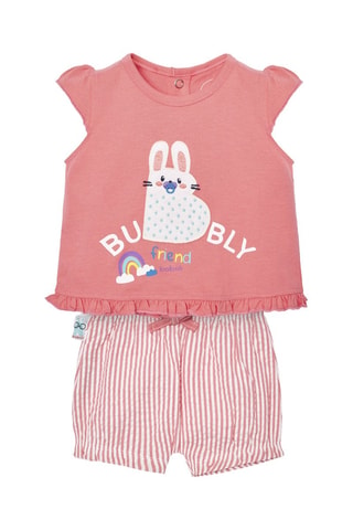Top en Short - Wit en roze