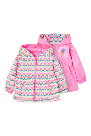 Dubbelzijdige Parka met Capuchon - Roze en multicolor