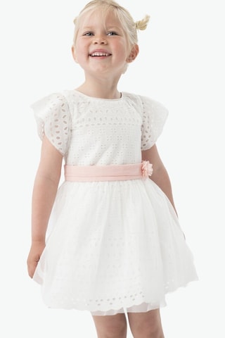 Jurk  - Wit en roze