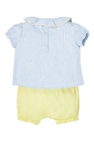 Linnen Jurk en Short  - Blauw en geel
