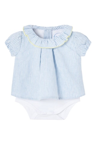 Linnen Jurk en Short  - Blauw en geel