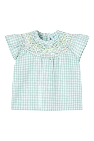 Linnen Top en Short  - Wit en groen