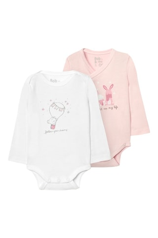2 Biologisch Katoenen Rompertjes  - Roze