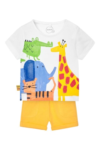 T-shirt en Broek  - Wit en geel