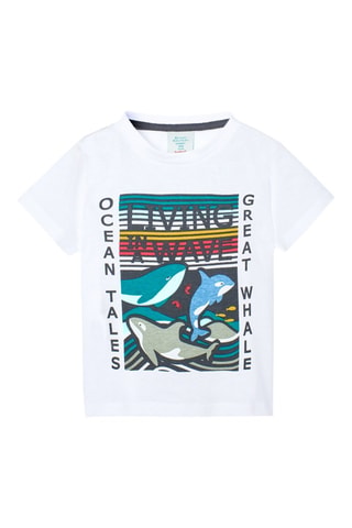 T-shirt  - Wit en multicolor