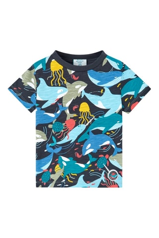 T-shirt - Blauw en multicolor