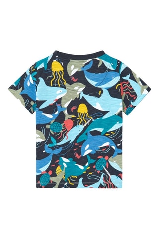 T-shirt - Blauw en multicolor
