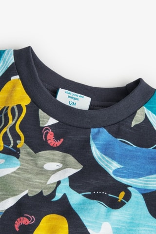 T-shirt - Blauw en multicolor