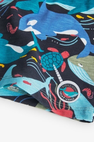 T-shirt - Blauw en multicolor
