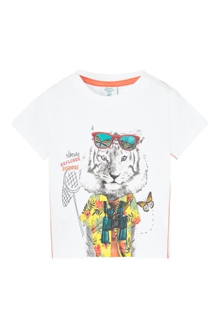 T-shirt  - Wit en multicolor