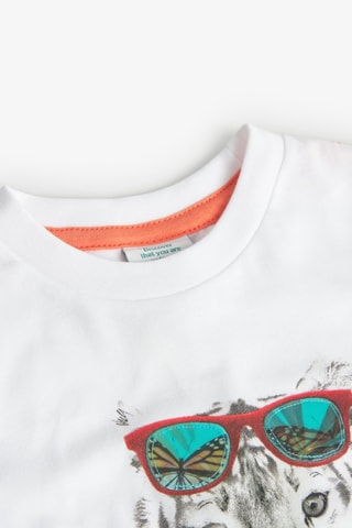 T-shirt  - Wit en multicolor