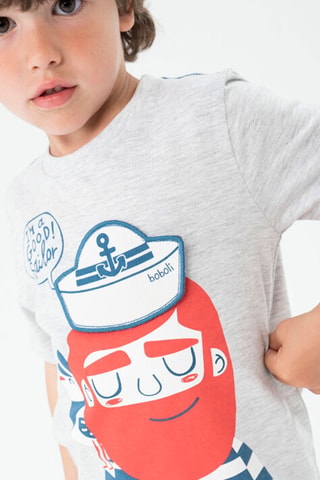T-shirt  - Gemêleerd grijs