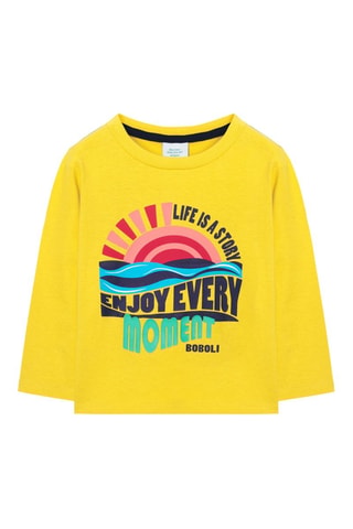 T-shirt  - Geel en multicolor