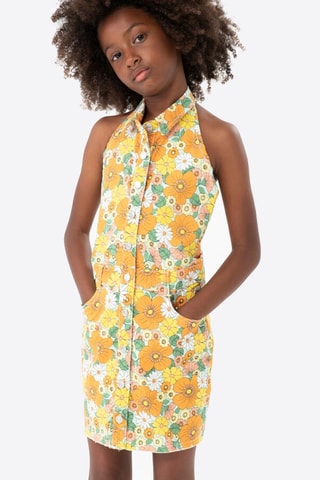 Mouwloze Blousejurk  - Geel en oranje