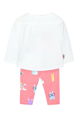 T-shirt en Broek  - Wit en roze