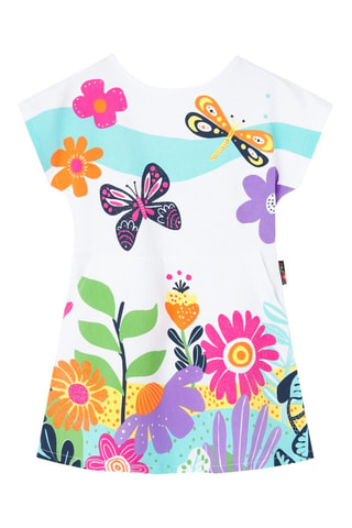 Trapeziumjurk  - Wit en multicolor