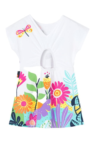 Trapeziumjurk  - Wit en multicolor