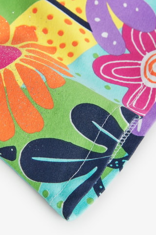 Trapeziumjurk  - Wit en multicolor