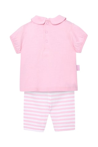 T-shirt en Wielrenbroekje - Wit en roze
