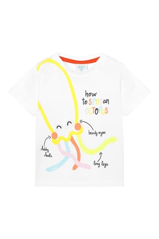 T-shirt  - Wit en multicolor