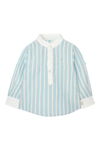 Linnen Blouse - Wit en blauw